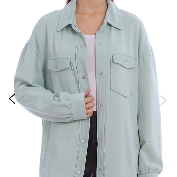 Avec Les Filles, Oversized Shacket, Mint Green, XS but fits oversized - Picture 3 of 6